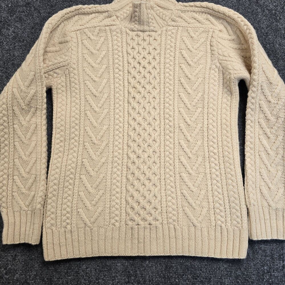 Vintage Lauren Ralph Lauren Y2K Sweater Womens S Wool Cable Hand Knit Fisherman - Picture 3 of 7